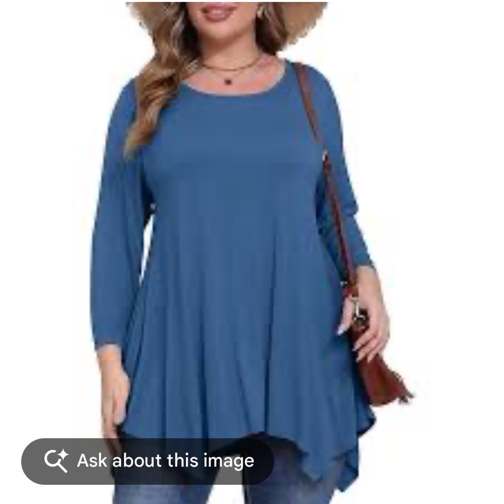 Soft Surroundings Women's Blue Flowy Blouse